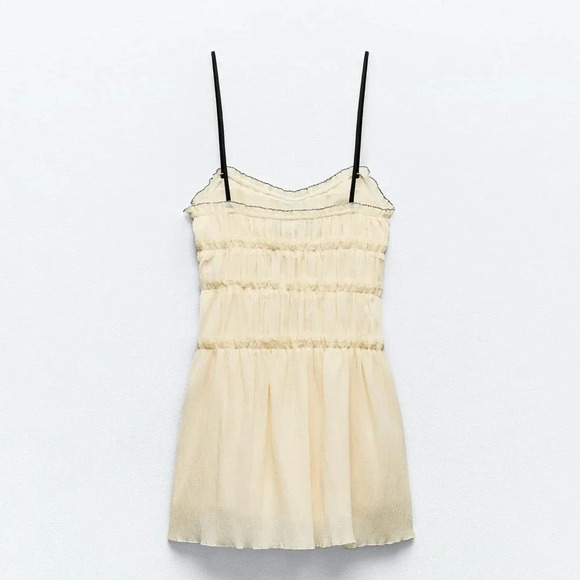 ZARA LITTLE BOW TEXTURED DRESS - Picture 9 of 12